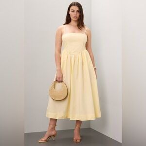 Yellow corset midi dress RONNY KOBO X RTR

Size 6